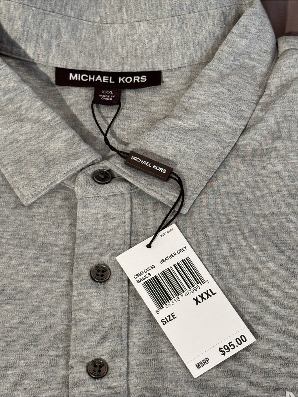 Michael Kors Heather Grey Polo Shirt - Men's